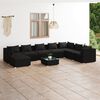 vidaXL 9 Piece Garden Lounge Set with Cushions Poly Rattan Black