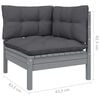 vidaXL 9 Piece Garden Lounge Set with Cushions Black Solid Pinewood