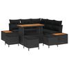 vidaXL Garden Sofa Set 9 pcs 8-Seater Black Poly rattan