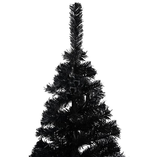 vidaXL Artificial Pre-lit Christmas Tree with Stand Black 240 cm PVC