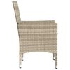 vidaXL Garden Chairs with Cushions 2 pcs Light Grey Poly Rattan