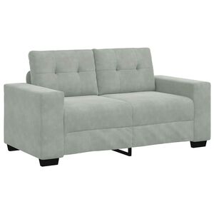 vidaXL Loveseat Sofa Light Grey 160x77x82 cm Velvet