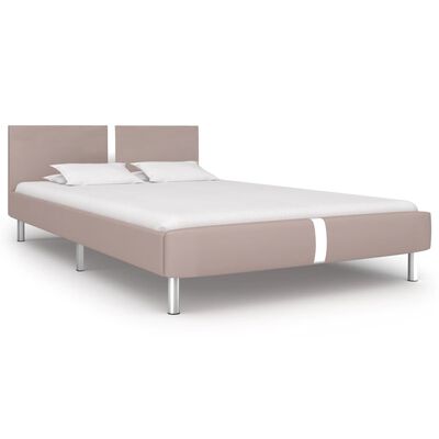 vidaXL Bed Frame Cappuccino Faux Leather King Single Size