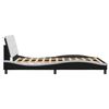 vidaXL Bed Frame with LED without Mattress "Zadar" Black and White 137x190 cm