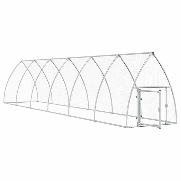 vidaXL Chicken Cage Silver 600x105x120 cm Galvanised Steel