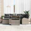vidaXL Garden Sofa Set with Storage 7 pcs Grey Poly rattan
