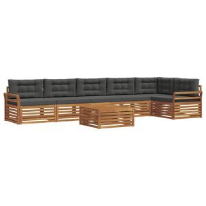 vidaXL Outdoor Sofa Set 7 pcs Natural and Anthracite