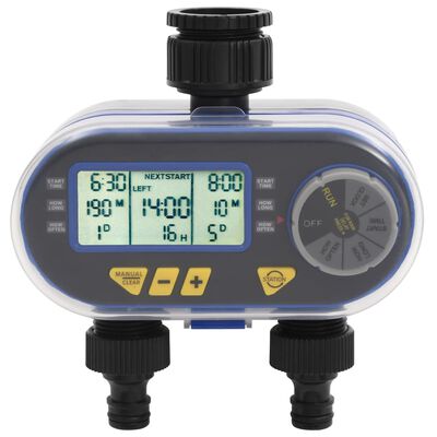 vidaXL Automatic Digital Water Timer with Dual Outlet