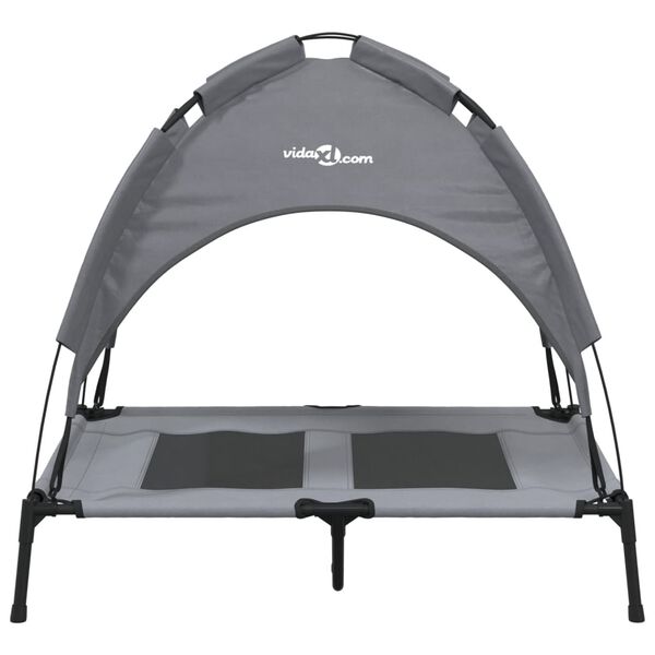 vidaXL Dog Bed with Canopy Anthracite Oxford Fabric and Steel