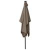 vidaXL Garden Parasol with LEDs and Steel Pole Taupe 2x3 m