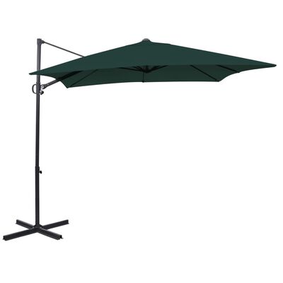 vidaXL Cantilever Umbrella 2.5x2.5 m Square Aluminium Green
