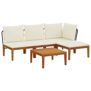 vidaXL 5 pcs Solid Acacia Wood & Rope Natural