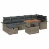 vidaXL Garden Sofa Set with Cushion 8 pcs Grey Poly Rattan