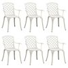 vidaXL Garden Chairs 6 pcs Cast Aluminium White