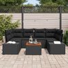 vidaXL Garden Sofa Set 7 pcs Black