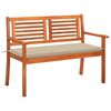 vidaXL 2-Seater Garden Bench with Cushion 120 cm Solid Eucalyptus Wood