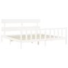 vidaXL Bed Frame without Mattress White Super King Size Solid Wood Pine