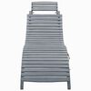 vidaXL Sun Lounger with Cushion Grey Solid Acacia Wood