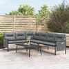 vidaXL Garden Corner Sofa Anthracite Steel and Textilene