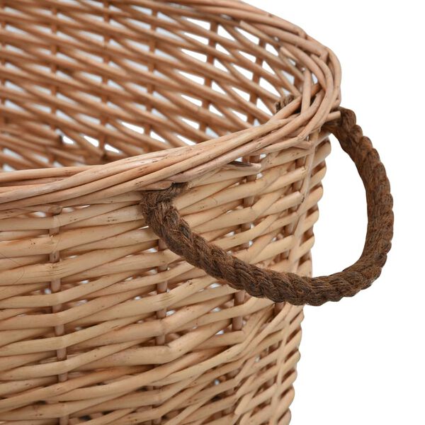 vidaXL Firewood Basket with Carrying Handles 58x42x29 cm Natural Willow
