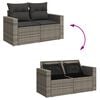 vidaXL 5 Piece Garden Sofa Set with Cushions Grey Poly Rattan