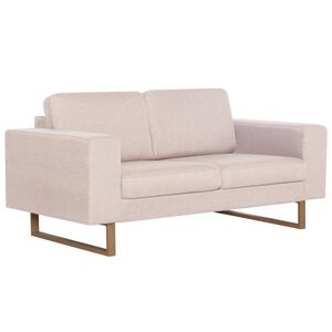 vidaXL 2-Seater Sofa Fabric Cream