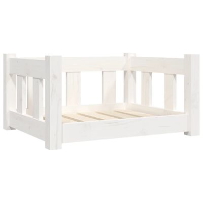 vidaXL Dog Bed White 55.5x45.5x28 cm Solid Wood Pine