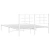 vidaXL Metal Bed Frame without Mattress with Headboard White 150x200cm