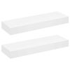 vidaXL Wall Mounted Shelf | Set of 2 | White | MDF | 80 cm | Wall Mounted Shelf