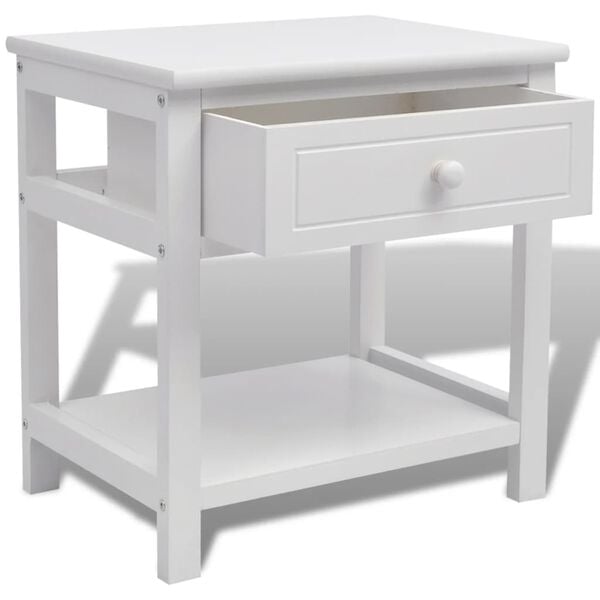 vidaXL Bedside Cabinets 2 pcs Wood White