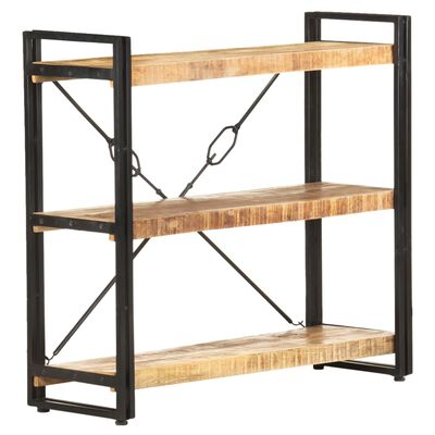 vidaXL 3-Tier Bookcase 90x30x80 cm Solid Mango Wood