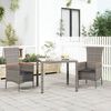 vidaXL Garden Chairs with Cushions 2 pcs Poly Rattan Grey