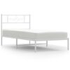 vidaXL Metal Bed Frame without Mattress with Headboard White 107x203cm