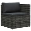 vidaXL 5 Piece Garden Lounge Set with Cushions Poly Rattan Grey