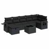 vidaXL 8 Piece Garden Sofa Set with Cushions Black Poly Rattan