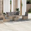 vidaXL 6 Piece Garden Sofa Set with Cushions Beige Poly Rattan