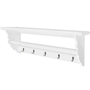 vidaXL Coat Rack | White | MDF | Medium | Coat Rack | Rectangular | Baroque