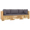 vidaXL 3 Piece Garden Lounge Set with Cushions Solid Wood Teak