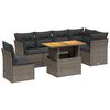 vidaXL 7 Piece Garden Sofa Set with Cushions Grey Poly Rattan