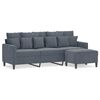 vidaXL 3-Seater Sofa with Footstool Dark Grey 180 cm Velvet