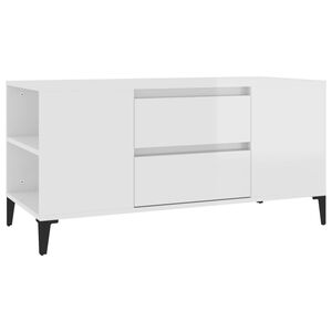 vidaXL TV Cabinet High Gloss White 102x44.5x50 cm Engineered Wood
