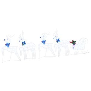 vidaXL LED Reindeers 5 pcs White 43 x 18 x 66 cm Fabric