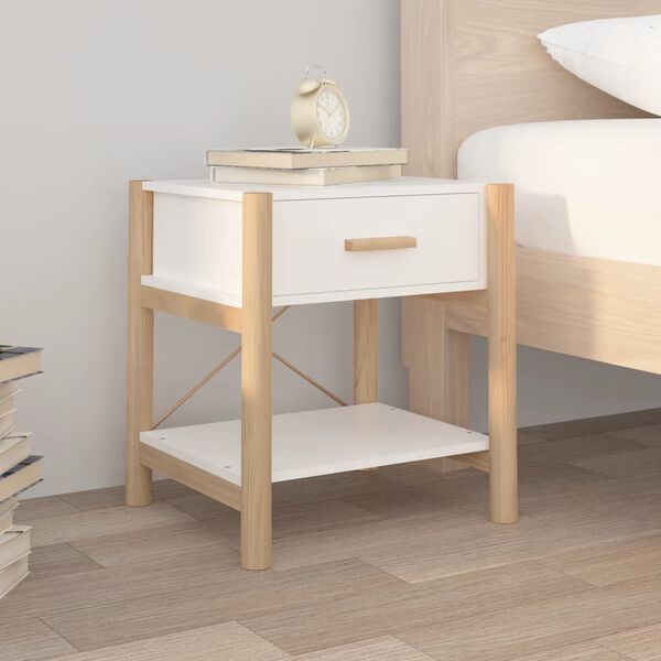 vidaXL Bedside Tables 2pcs White 42x38x45 cm Engineered Wood