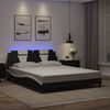 vidaXL Bed Frame "Viana" with LED without Mattress Black and White 152x203 cm