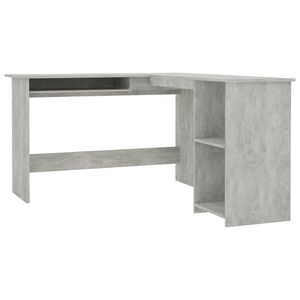 vidaXL Corner Desk | Concrete Grey | Engineered Wood | Medium