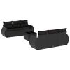 vidaXL 7 Piece Garden Sofa Set with Cushions Black Poly Rattan