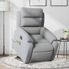 vidaXL Electric Stand up Massage Recliner Chair Light Grey Fabric
