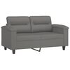 vidaXL 2 Piece Sofa Set with Cushions Dark Grey Microfibre Fabric