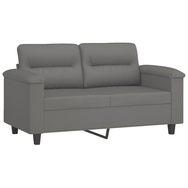 vidaXL 2 Piece Sofa Set with Cushions Dark Grey Microfibre Fabric