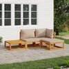 vidaXL 4 Piece Garden Lounge Set with Taupe Cushions Solid Wood